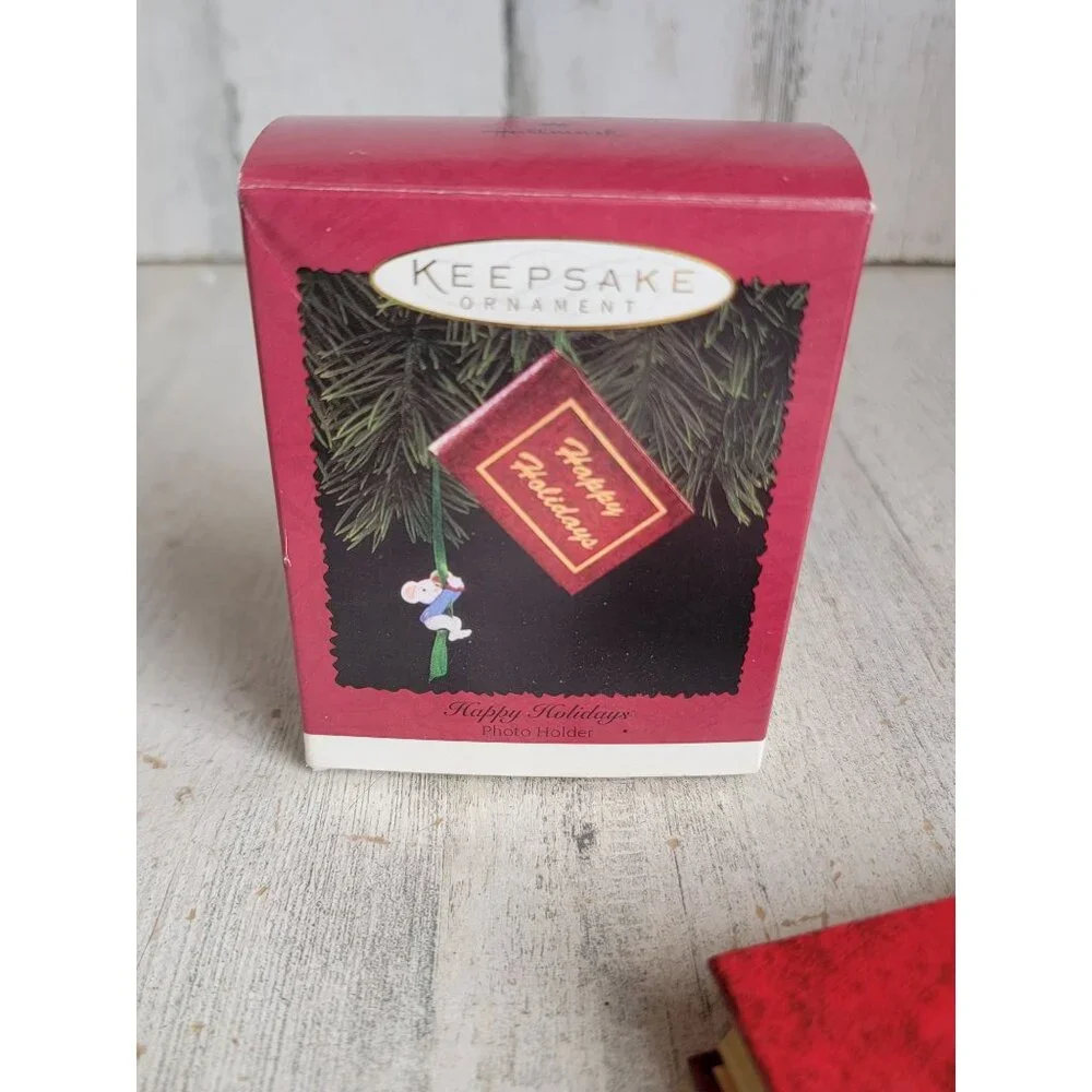 Hallmark NEW happy holidays photo‎ holder Mouse ornament Xmas